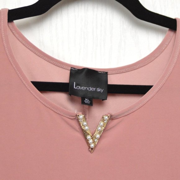 Lavender Sky Dusty Pink Top, XL - Picture 2 of 4